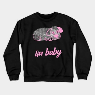 Im Baby Cute Puppy Dog Kawaii Pink And White Crewneck Sweatshirt